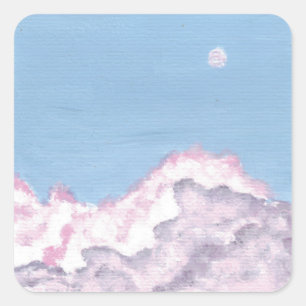 Adesivos de Nuvens Fofas Rosa e Roxo