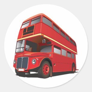 Adesivos de ônibus de dois andares vermelhos