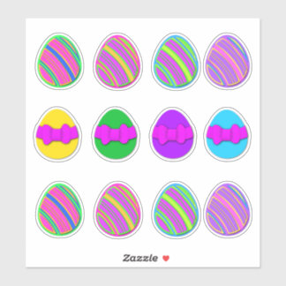 Adesivos de Ovo de Páscoa Decorados