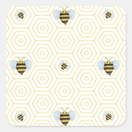 Adesivos de Padrão de Abelhas de Aquarela