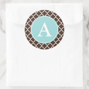 Adesivos de Padrão de Monograma de Chocolate