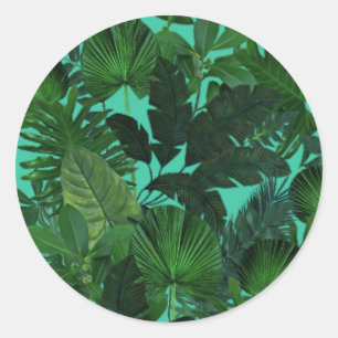 Adesivos de Padrões Tropicais Verdes