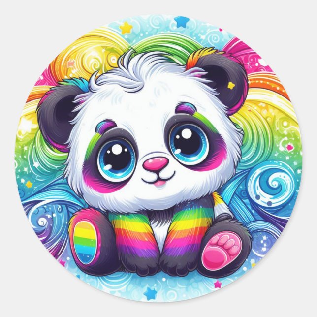 Adesivos de panda de bebê arco-íris (Frente)