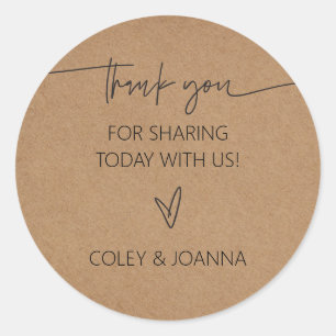 Adesivos de papel kraft de agradecimento