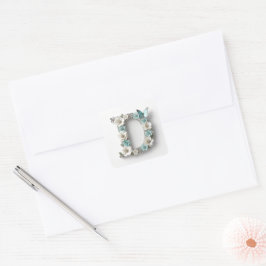 Adesivos de Papel Monograma Floral Elegante D
