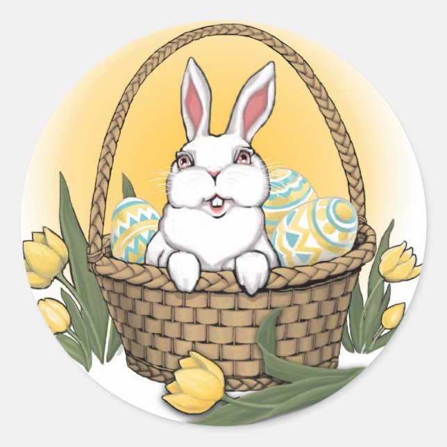 Adesivos de Páscoa clássicos para coelhos de Pásco (Frente)
