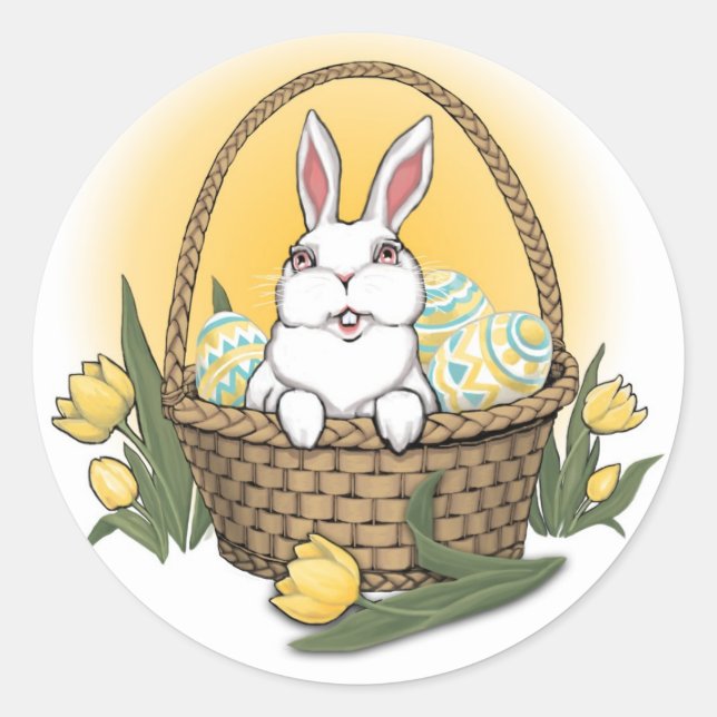 Adesivos de Páscoa clássicos para coelhos de Pásco (Frente)