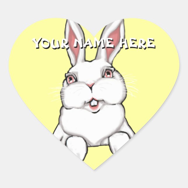 Adesivos de Páscoa personalizados de coelho de pás (Frente)