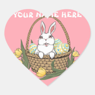 Adesivos de Páscoa personalizados de coelho de pás