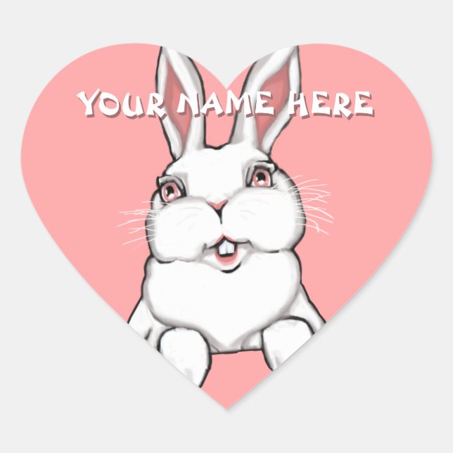 Adesivos de Páscoa personalizados de coelho de pás (Frente)