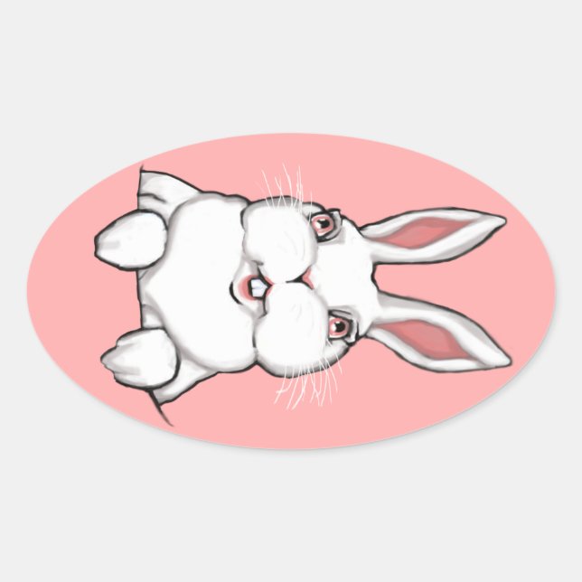 Adesivos de Páscoa personalizados de coelho de pás (Frente)