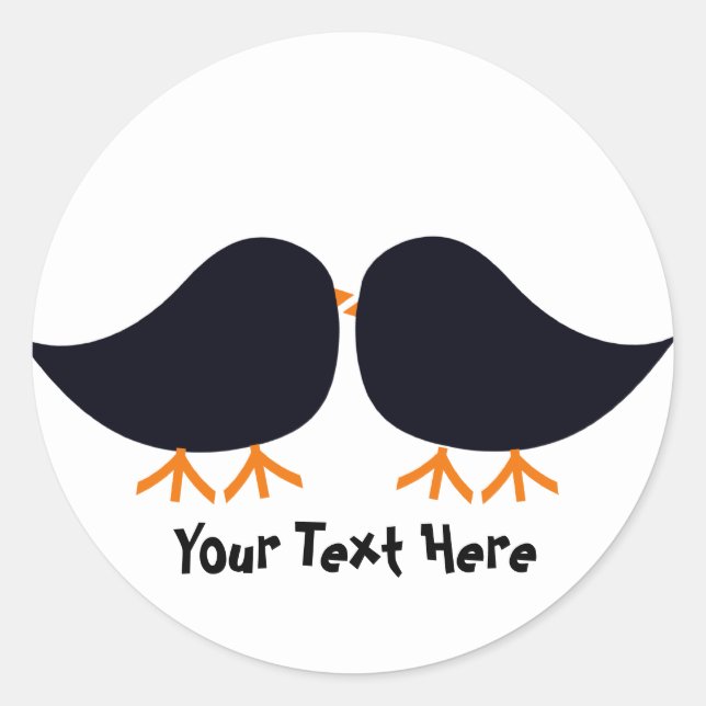 Adesivos de Pássaro com Bigode Fofo (Frente)
