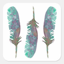 Adesivos de Pena em Aquarela
