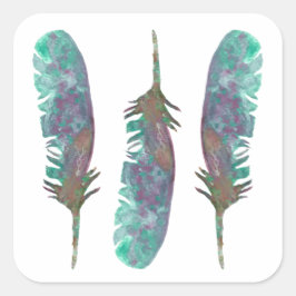 Adesivos de Pena em Aquarela
