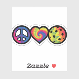 Adesivos de picleball do Peace Love