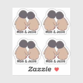 Adesivos de Pinguim Fofo Personalizados Mãe e Filh