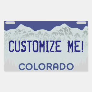 Adesivos de placa de licença do Colorado azul pers