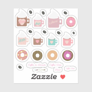 Adesivos de Planeamento Fogueira Donuts de Café e 