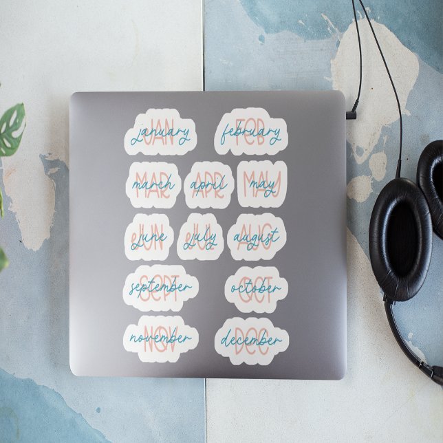 Adesivos de Planejador de 12 Meses (12 Month Planner Stickers)