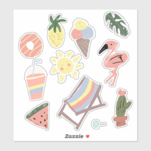 Adesivos de planejador tropical divertido de verão