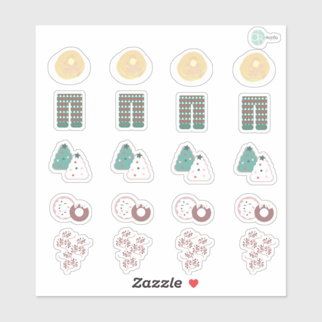 Adesivos de Planner de Café da Manhã de Natal (Folha)