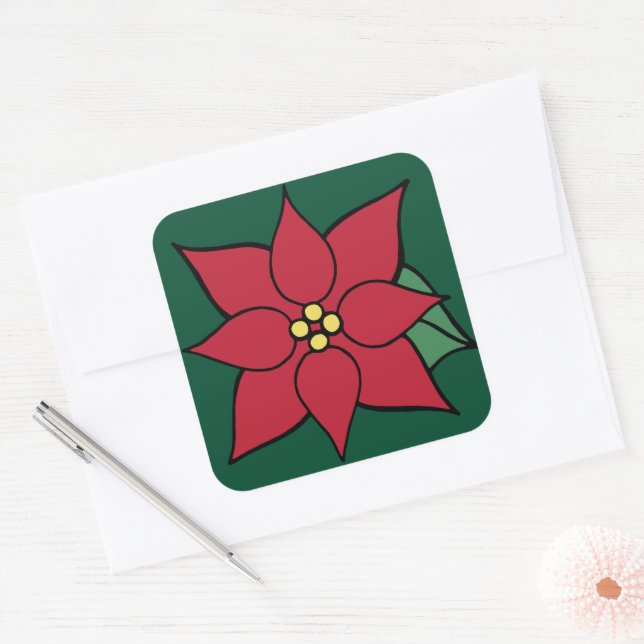 Adesivos de Poinsettia Grande (Envelope)