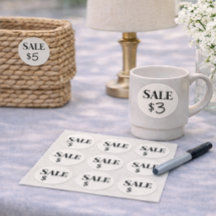 Adesivos de Preço de Venda de Garagem | Etiquetas 