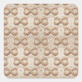 Adesivos de Presente de Casamento Infinito Dourado