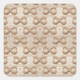 Adesivos de Presente de Casamento Infinito Dourado