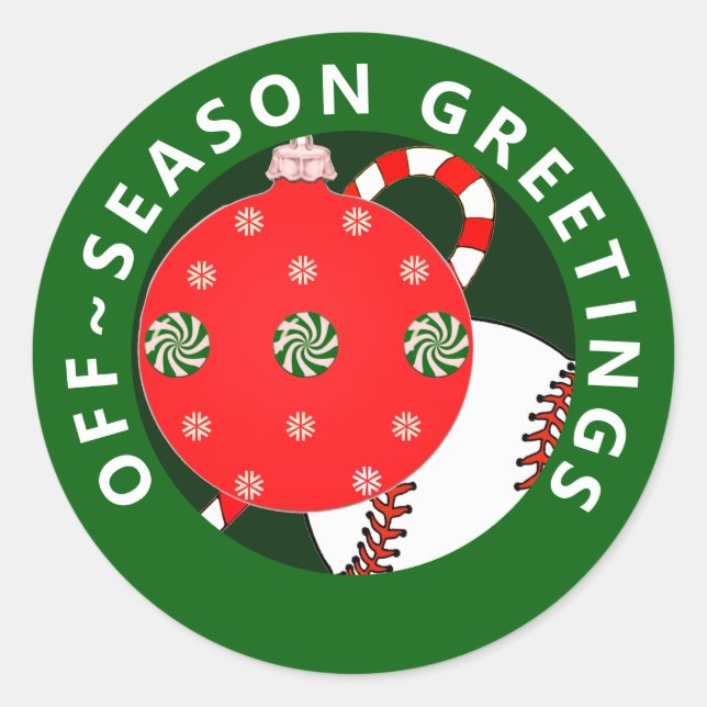 Adesivos de Presente de Natal de Beisebol (Frente)