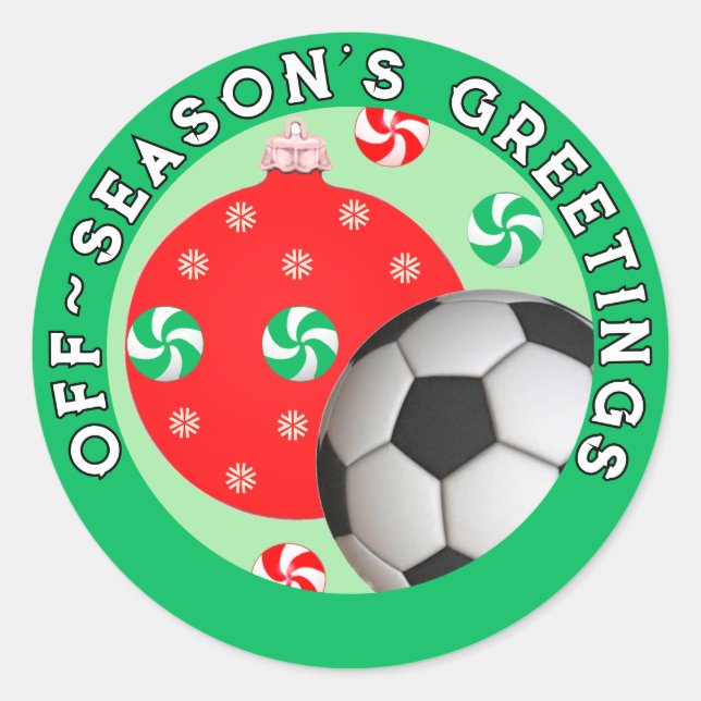 Adesivos de presente de Natal de futebol (Frente)