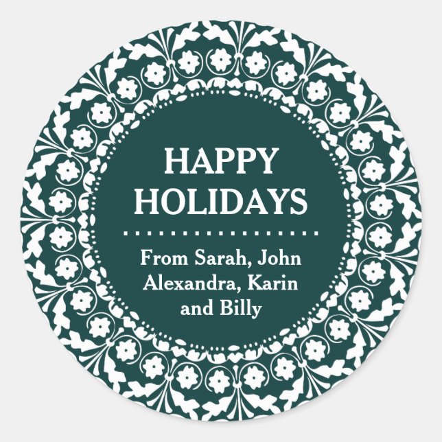 Adesivos de Presente de Natal Estilo de Arte Folcl (Frente)