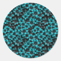 Adesivos de Presente Florais Turquesa