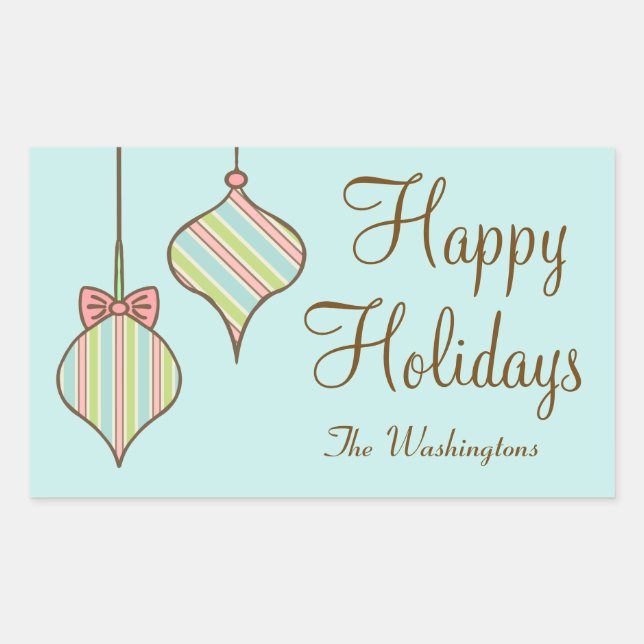 Adesivos de presente para ornamentos de férias ret (Frente)