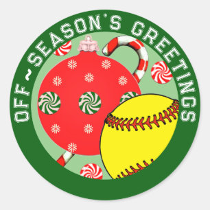 Adesivos de presentes de Natal de Softball