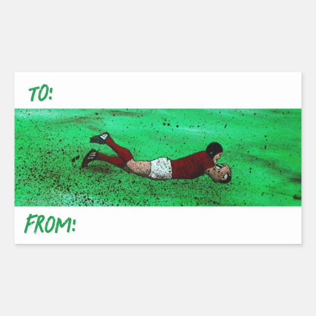 Adesivos de presentes de Rugby (Frente)