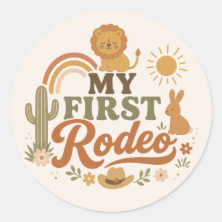 Adesivos de Primeiro Aniversário Rust Rodeo | Boho