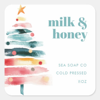 Adesivos de produtos de Natal vibrantes