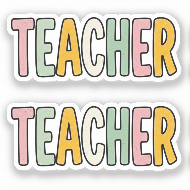 Adesivos de Professora Fofa para Crianças e Estuda (Frente)