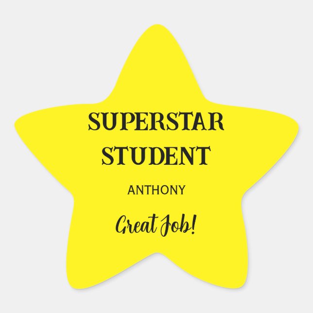 Adesivos de professores para estudantes de estrela (Frente)