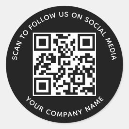 Adesivos de QR Code de Mídia Social Preto Digitali