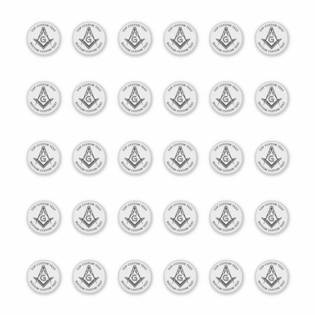 Adesivos de Quadrado e Compasso Maçônico de 1,5" 3 (Frente)