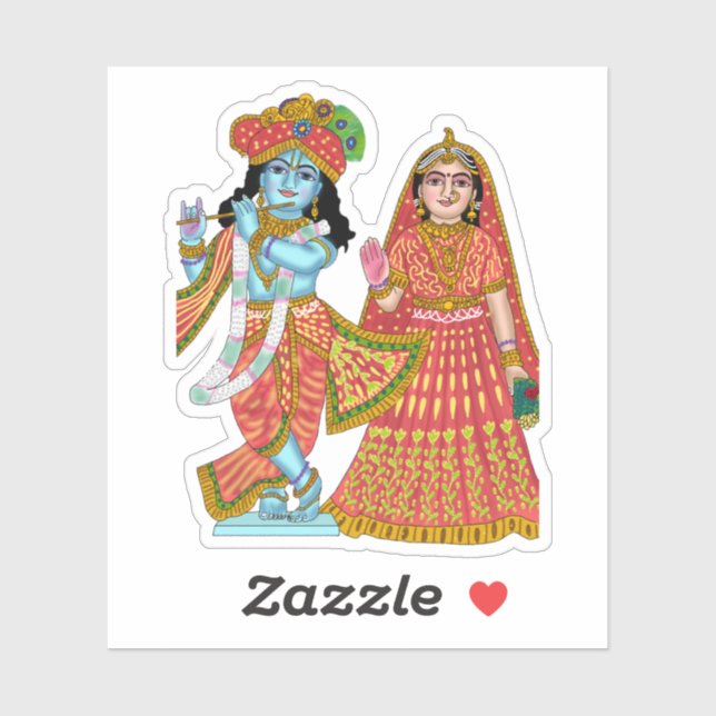 Adesivos de Radha Krishna (Folha)