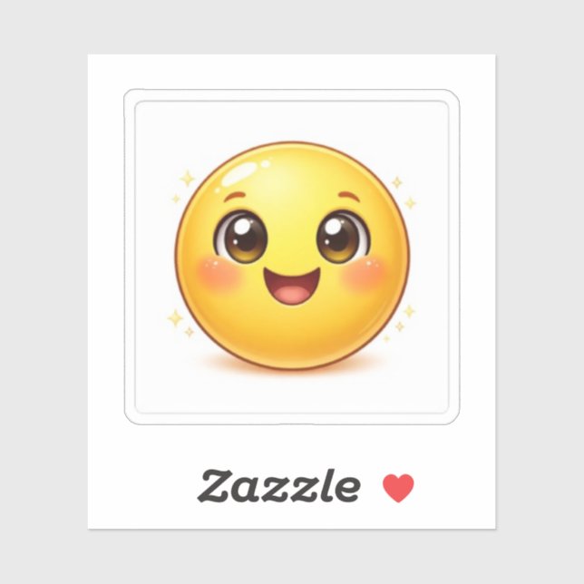 Adesivos de Recorte de Emoji Kawaii Sorridente (Folha)