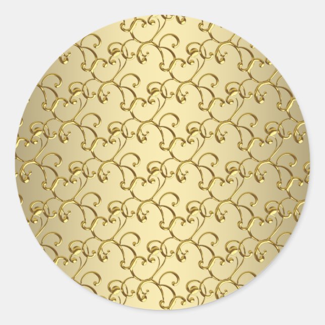Adesivos de redemoinho de ouro elegante (Frente)