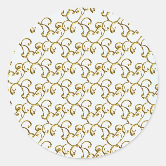 Adesivos de redemoinho de ouro elegante (Frente)