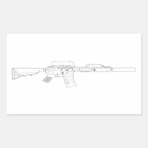 Adesivos de retângulo CQBR MK18 Mod 0