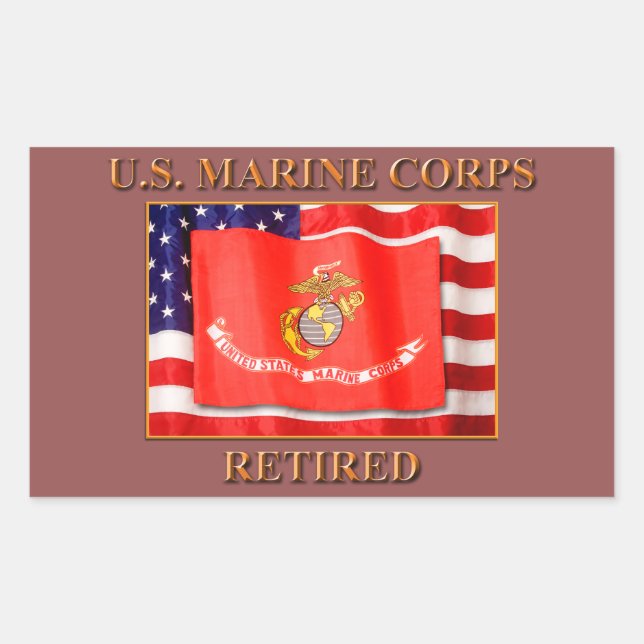 Adesivos de retângulo desativados USMC (Frente)