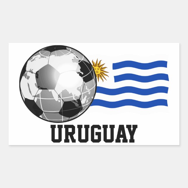 Adesivos de Retângulo do Futebol Uruguai (Frente)