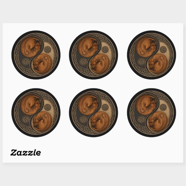 Adesivos de Rhodesian Ridgeback Yin‑Yang Celta (Folha)